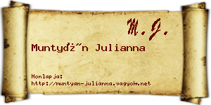 Muntyán Julianna névjegykártya