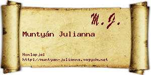 Muntyán Julianna névjegykártya